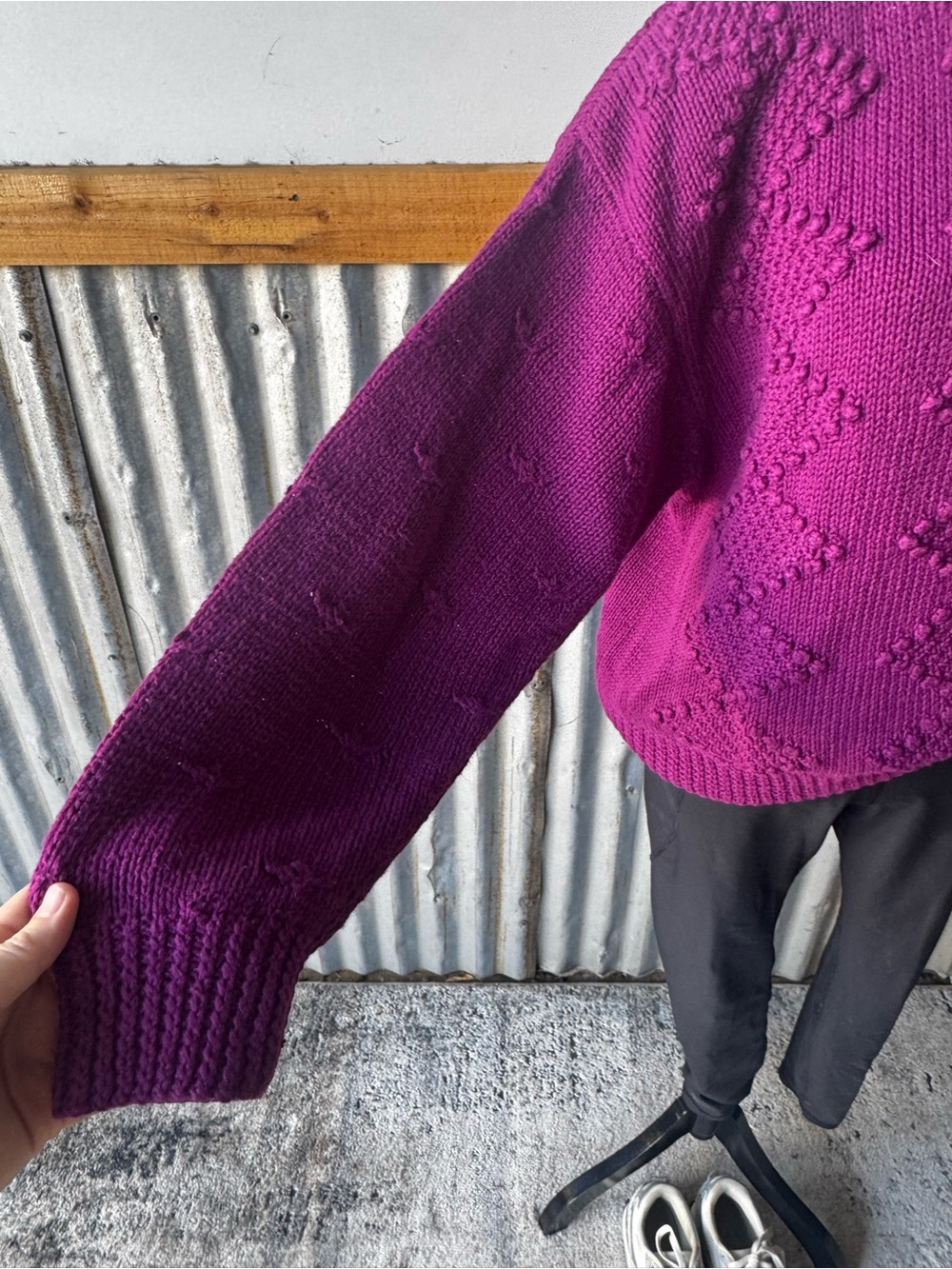 Vintage Mock Neck Sweater - Deep Plum - Picture 6 of 11